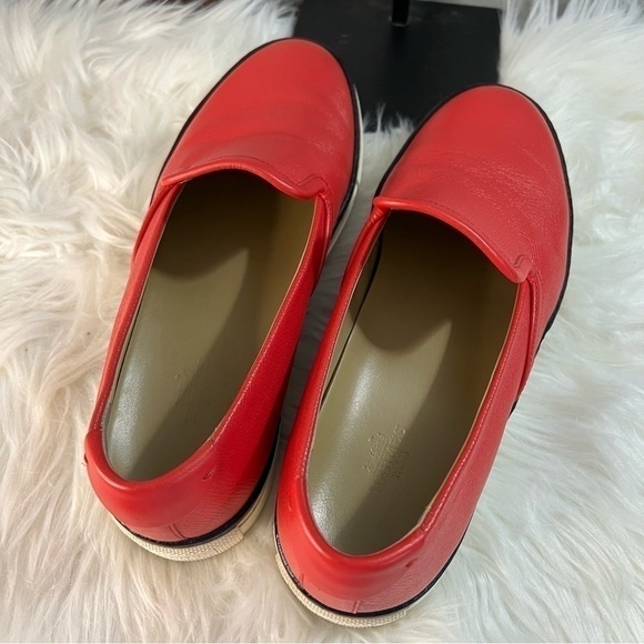 HERMES Kick Slip-On Sneakers Epsom Rouge 38.5 main image 16